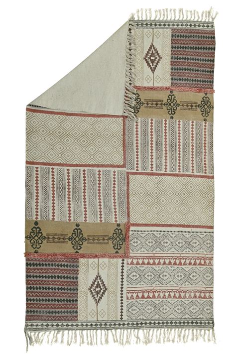 Kota Block-Printed Cotton Rug | Art Avenue
