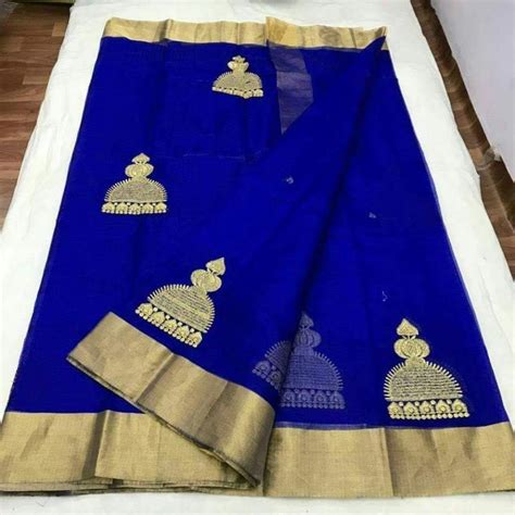 Buy Jimikki Kammal Saree (blue) at Amazon.in