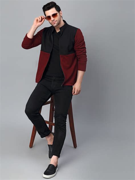 Color Blocked High Neck Polar Fleece Jacket – rigoindia