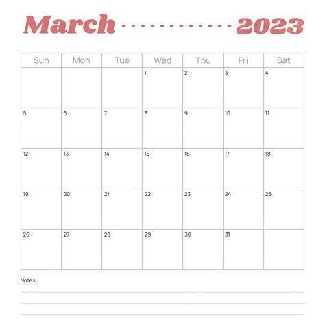 March 2023 Monthly Planner Calendar, March 2023, Calendar, Monthly ...