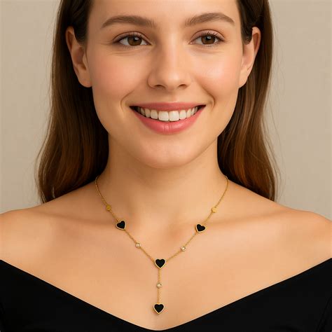 Elegant Black Color Stainless Steel 18K Gold Plated Demi Fine Pendant ...