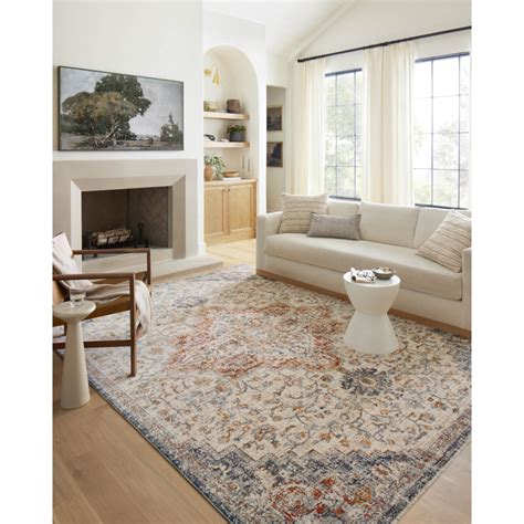 Loloi Rugs Sorrento SORRSOR-05IVFD530R 5'3" x 5'3" Ivory / Fiesta Round ...