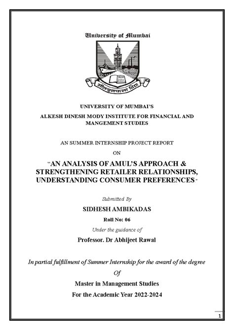 Final Internship Report on Amul's Retail Strategy Analysis - Studocu