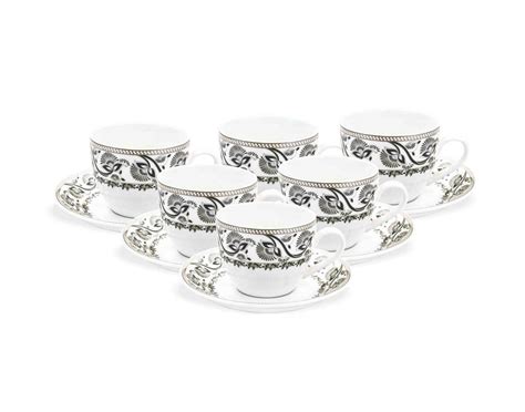 Buy Jcpl Bone China Cream Super 356 Cup and Saucer Set, 12-Pieces ...