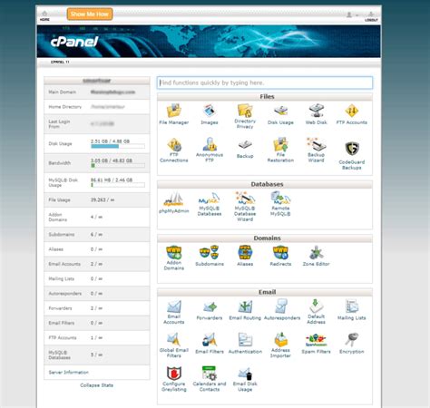 Image result for cPanel Example