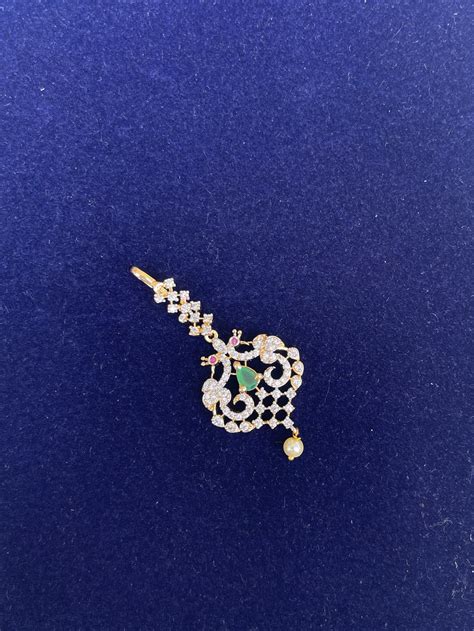 Diamond finish peacock tikka tk516 – Yuvi_Collections