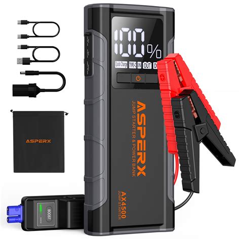 Buy ASPERX AX4500 Jump Starter, 4500A Peak Car Jump Starter for Up to ...