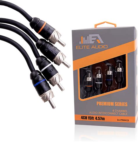 Elite Audio Premium Series 15ft. 4-Channel Car Audio RCA Cable – Double ...