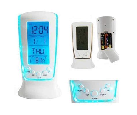Buy RTEX-510 Square Clock Calender Led Light Alarm Clock with Light ...
