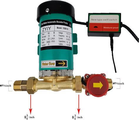 Buy ZYIY 90W Water Pressure Booster Pump for Home 115V/60Hz Automatic ...