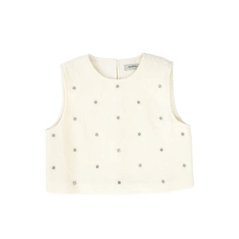 Valentina Jewel Wool Vest And Midi Skirt Set - Ivory – Moonlight