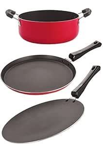 Buy Nirlon Non-Stick Aluminium 3 Layer Coated Gas Compatible Durable ...