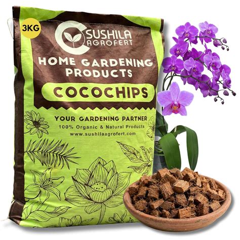 Sushila Agrofert Coconut Husk 3Kg Natural Low EC Coco Chips Soil ...