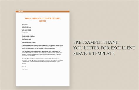 Sample Thank You Letter for Excellent Service Template in Word, Google Docs - Download ...
