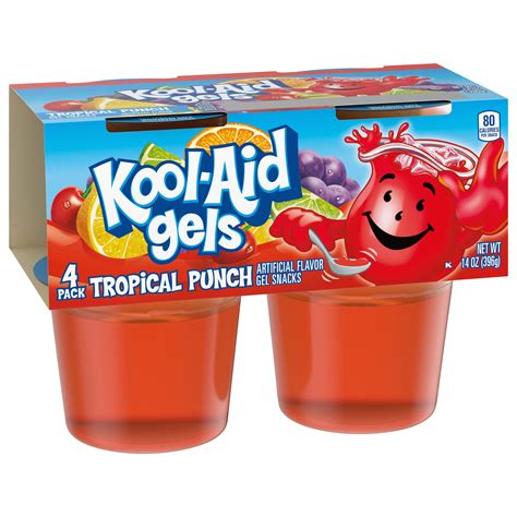 Buy Kool-Aid Gels Tropical Punch Jell-O Ready-to-Eat Gelatin Snacks, 4 ...