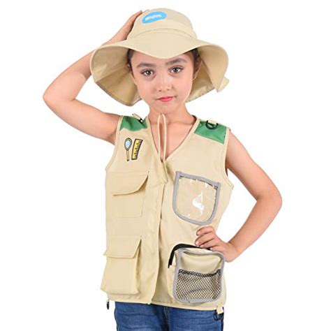 Buy familus Kids Safari Explorer Costume Cargo Vest and Hat for Outdoor ...