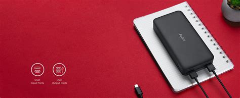 Xiaomi Redmi 20000mAh Li-Polymer Power Bank, USB Type-C Inputand Micro ...