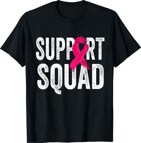 Support Squad Pink Ribbon Warrior Breast Cancer Awareness T-Shirt ...