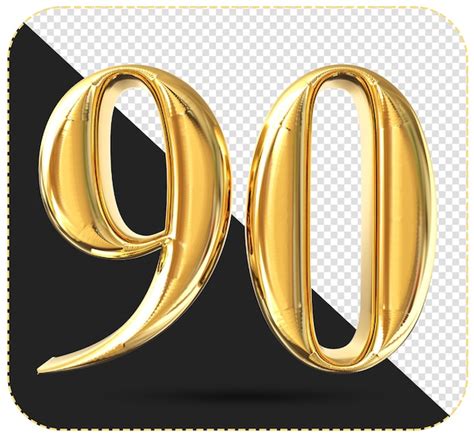 Number 90 3d rendering | Premium PSD