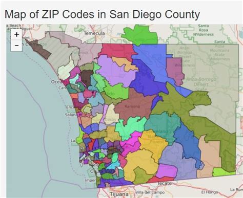 San Diego County California ZIP Codes Map and Full List