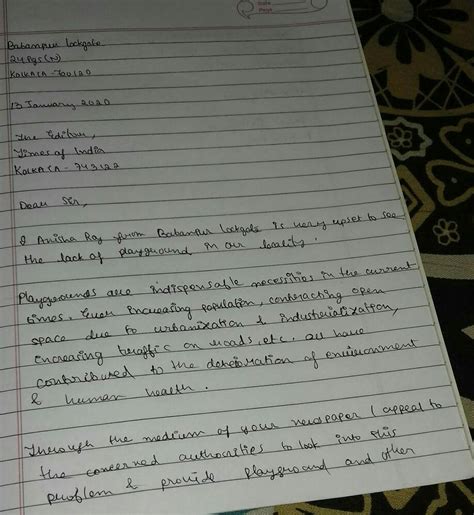 Write a letter to the editor of the newspaper on the issue of the lack ...