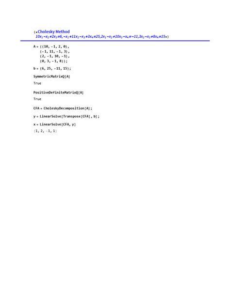 Image result for Cholesky Method Matrix