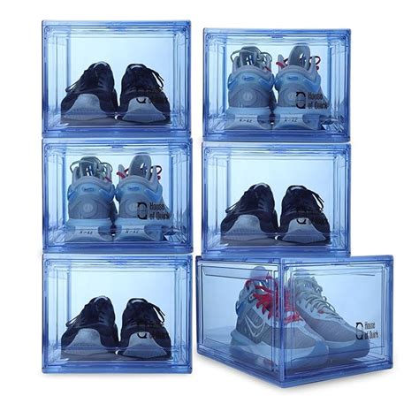 Shoe Organizer, Shoe Storage Boxes with Magnetic Door (Blue) – House of ...