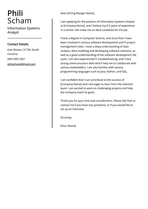 System Analyst Cover Letter Sample Business Analyst Cover Letter