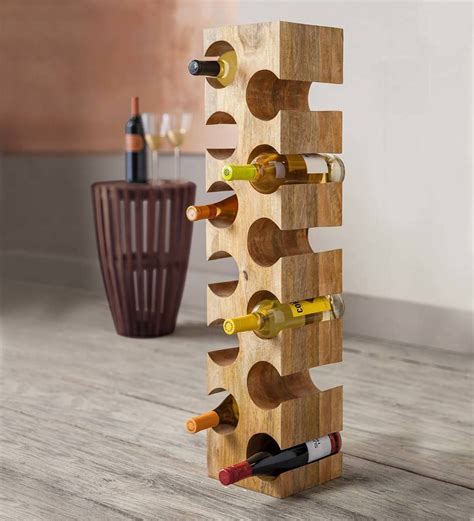This beautiful 12 bottle wine rack is skillfully hand carved, shaped ...
