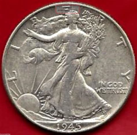 1945 Walking Liberty Half Dollar Ef Details. . 900 Silver,
