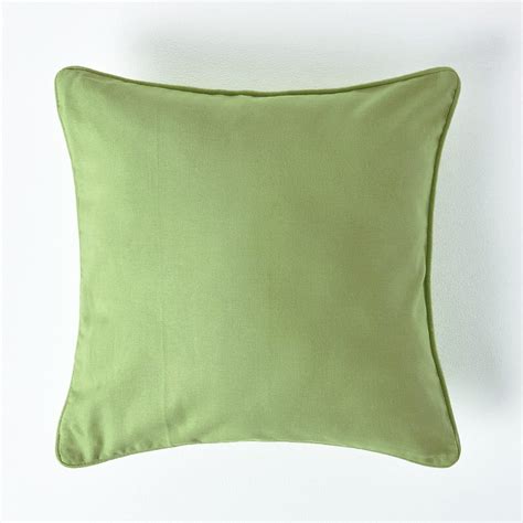 Buy Green Cotton Plain Decorative Cushion Cover Set (1Pc) Online In ...