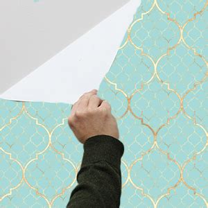 DWELLSINDIA Moroccan Pattern in Light Cyan Self Adhesive Wallpaper Peel ...