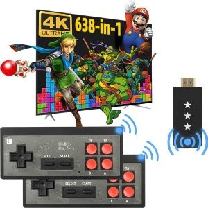 PRIYVI 2 Players 4K Retro Stick USB Plug and Play Wireless Handheld ...