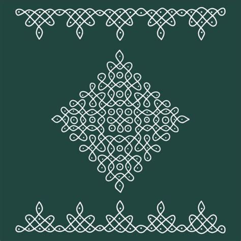 Big Kolam Borders Wallpaper for Pooja Room - Magicdecor®