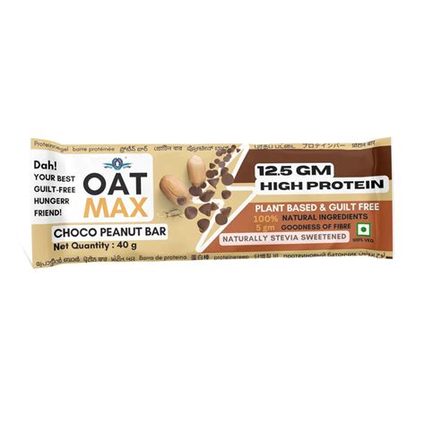 OATMAX PROTEIN OAT BAR- NUTRITION PEANUT CHOCO BAR- PACK OF 5 (40 GM ...