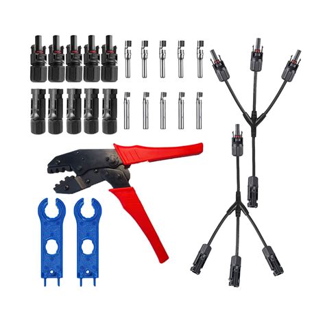 Homgeel 5 Pairs Male Female Solar Panel Cable Connectors Crimping ...