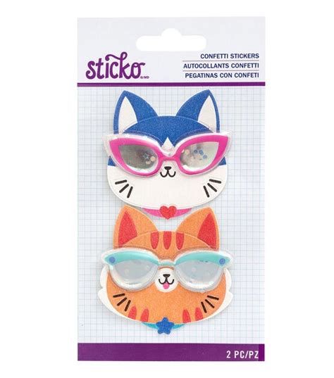 American Crafts Confetti Stickers Cat Glasses | JOANN
