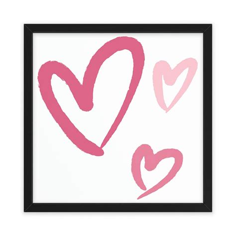 The Holiday Aisle® Hearts - Picture Frame Illustration | Wayfair