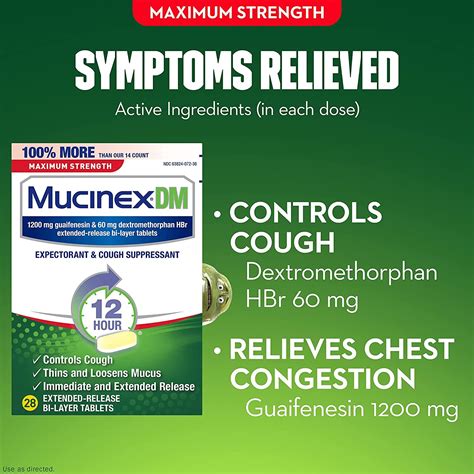 Mucinex DM Maximum Strength 12 Hour Tablets - 28ct | Chest Congestion Relief | Wet and Dry Cough ...