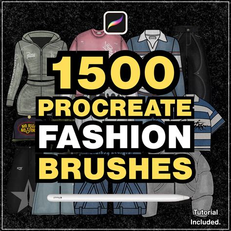 1500+ Procreate Clothing Brushes | Streetwear Mockups Designer Brush ...