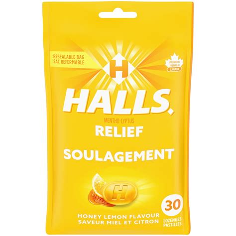HALLS Honey Lemon Flavour Cough Drops, Throat Lozenges, Sore Throat ...
