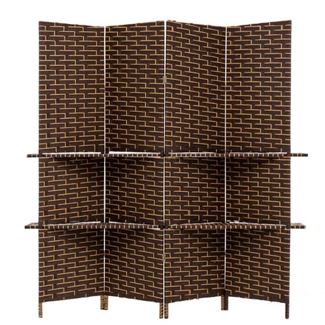 Buy THY COLLECTIBLES Freestanding Woven Bamboo 4 Panels Hinged Privacy ...