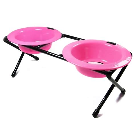 Platinum Pets Deluxe Double Diner Feeder with Two 6-Ounce Rimmed Bowls ...