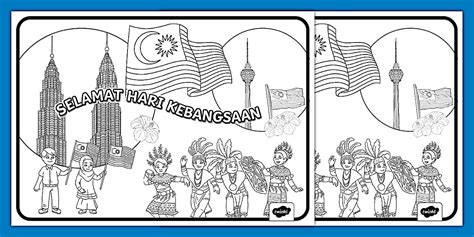 Aktiviti Mewarna Hari Kebangsaan (teacher made) - Twinkl