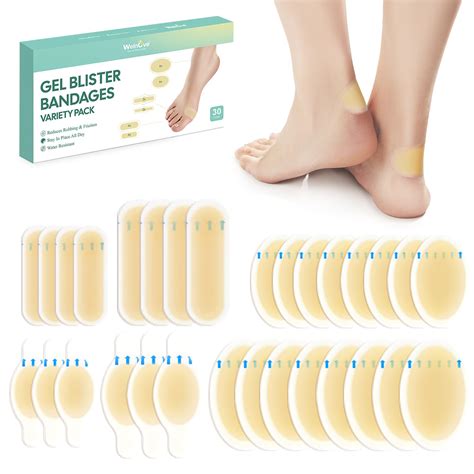 Amazon.com: Gel Blister Bandages Hydrocolloid Bandages - Welnove 30ct Blister Cushions - Blister ...