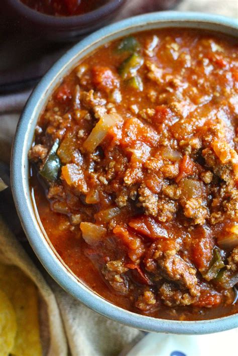 Slow Cooker No-Bean Chili | Recipe in 2025 | No bean chili, Cooking ...