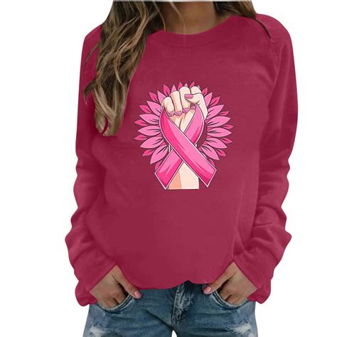 Budget-Friendly! Kilaqueen Pink Breast Cancer Sweatshirts for Women ...