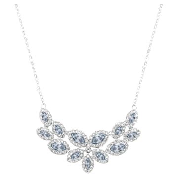 Baron necklace, Leaf, White, Rose gold-tone plated | Swarovski