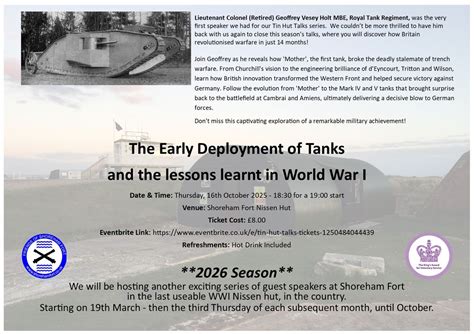 Tin Hut Talks - The Early Deployment Of Tanks And The Lessons Learnt In ...