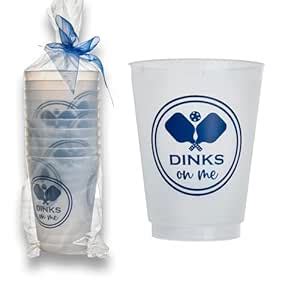 Fresh Pickle - pickleball-themed 16 oz reusable cups, set of 10 (blue ...